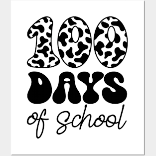 100 days of school Cow Pattern Posters and Art